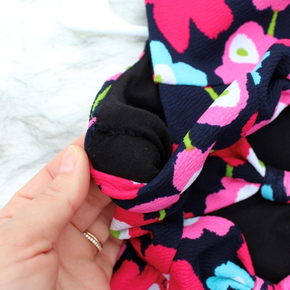 Monteau Floral Print Mini Dress W/Back Bows SZ XS - Picture 6 of 8